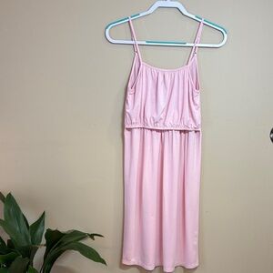 Swomog Elegant Pink Women's Nursing Nightgown, S